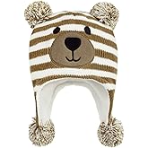 Century Star Baby Boy Hat Winter Fleece Lined Hat Knit Earflap Kids Caps Infant Toddler Hats for Baby Girls with Pom Pom