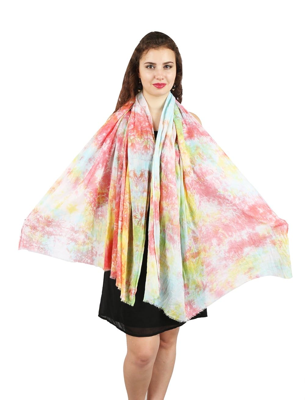 anuze fashions bright summer colour tie dye scarves & stole