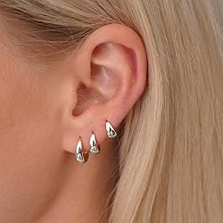 Inerney 925 Sterling Silver Hoop Earrings Set for