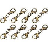 uxcell Bracelet Extender, 8Pcs - Double Lobster Claw Clasps Necklace Extenders, Connector Extension Clasp and Closure for DIY Making Jewelry Chain (25mm/0.98", Bronze)
