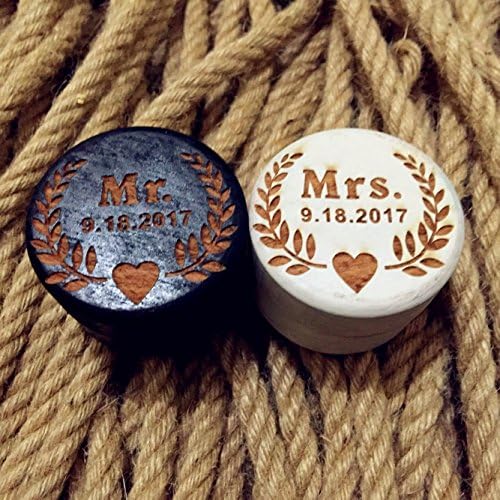 Wedding Ring Box Set 2pcs/Set, Personalized Groom and Bride Ring Box, Rustic Wedding Ring Bearer Box, Custom Ring Bearer Pillow Wooden Ring Box, Wedding Ring Holder Ring Box