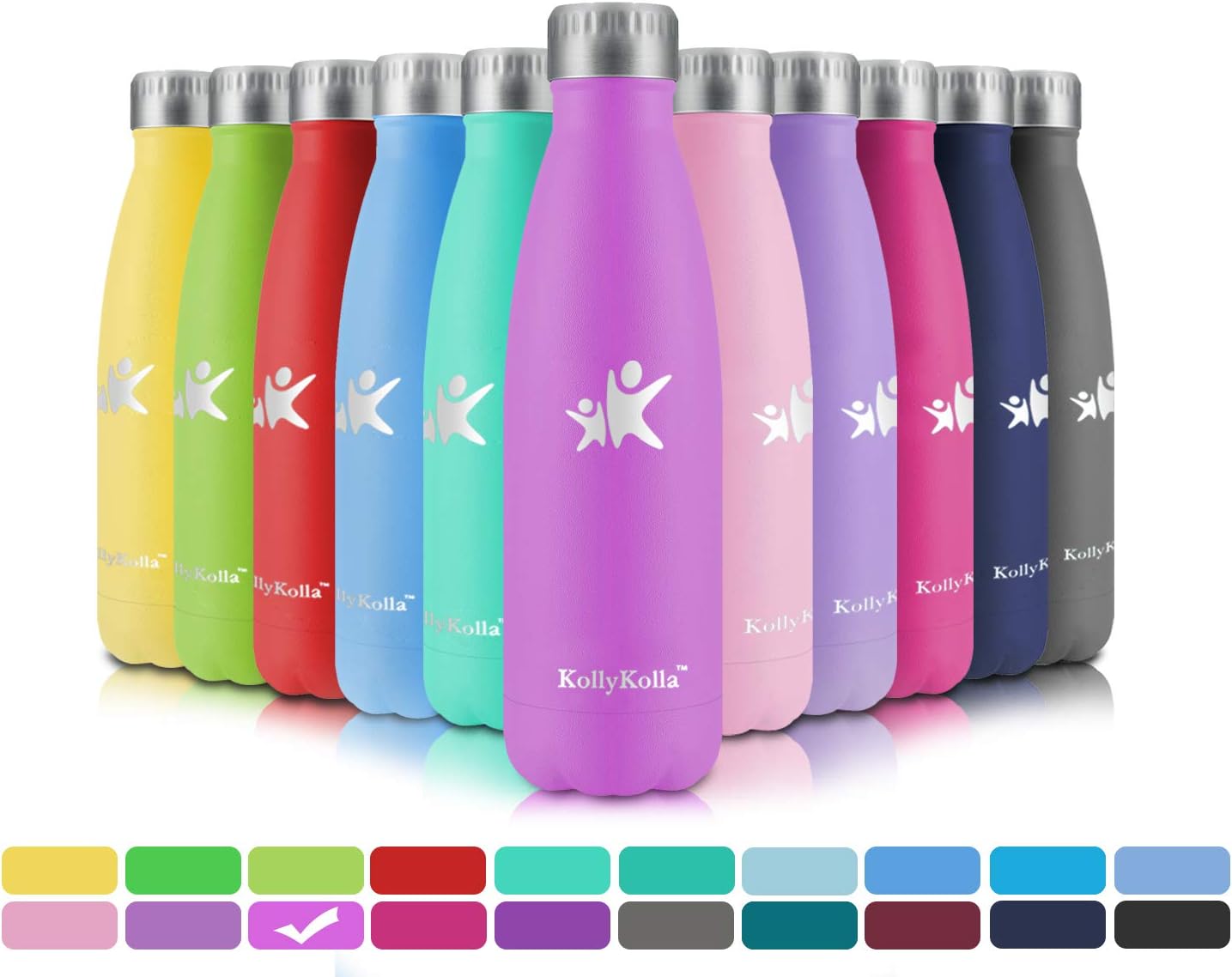 KollyKolla Vacuum Insulated Stainless Steel Water Bottle BPA Free