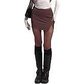 Tisfeer Mini Skirt for Women with Side Split Mid Waist Bodycon Skort with Shorts Underneath Casual Trendy Outfits