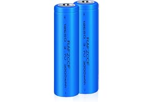 RAFZCCF 3.7 Volt 18650 Rechargeable Battery 2Pack, 3000mAh Battery Button Top Lithium Battery for Flashlight, Remote Controls, Doorbells
