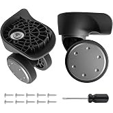 Frecizzy Luggage Wheels Replacement 2 Pack Heavy-Duty Suitcase Wheels with 5 Screw Holes,360&deg; Smooth Rolling Spinner Casters for Luggage Repair(FW134-S)