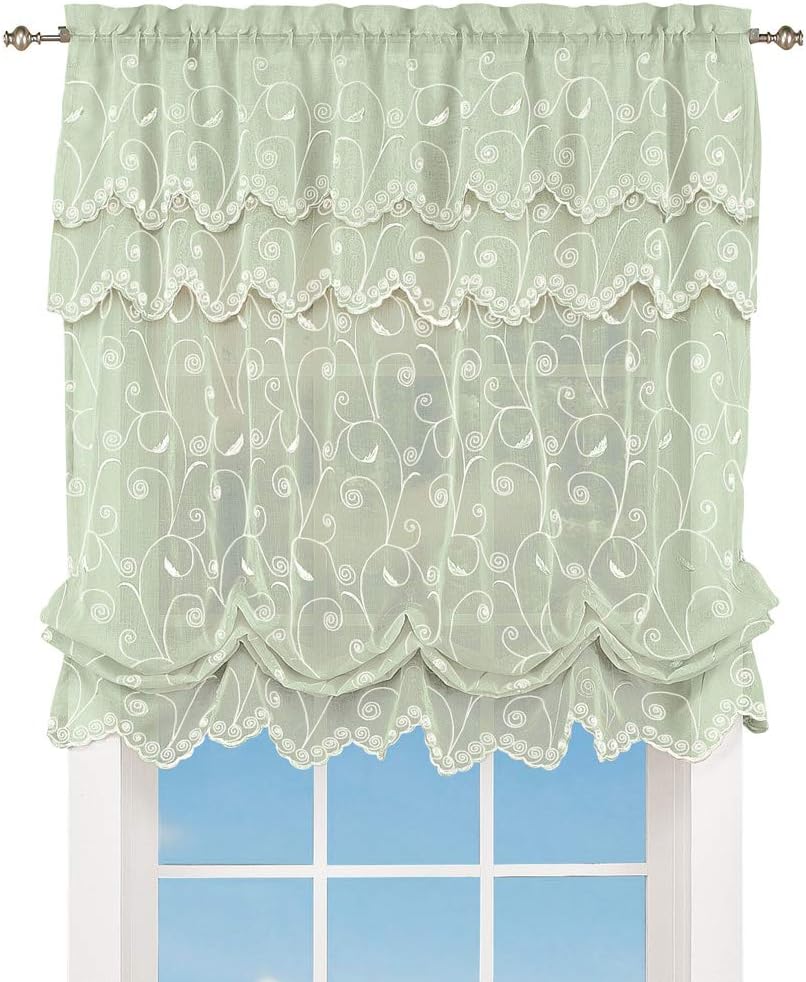 Amazon Com Collections Etc Sheer Balloon Curtain Shade With