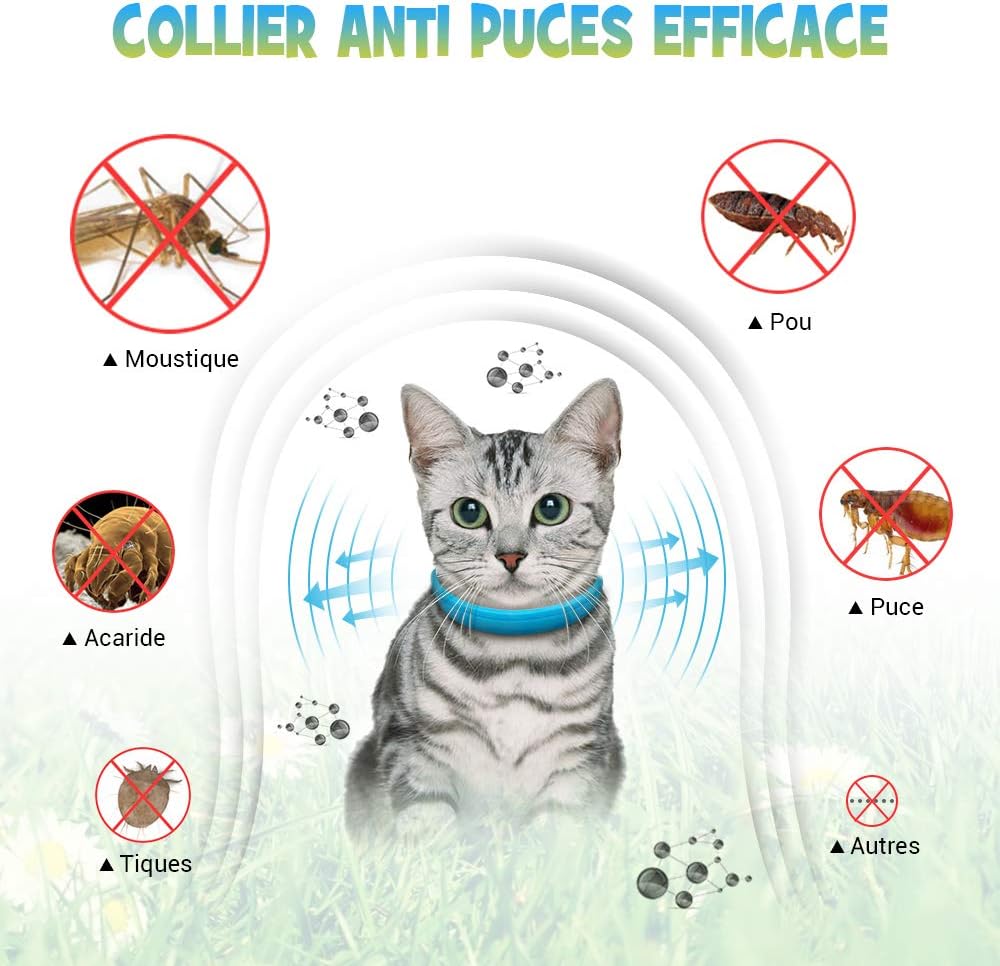 Wolfwill Collier Anti Puces Chat Collier Antiparasitaire Non Toxique Anti Allergie Etanche Duree 10 Mois Pour Chat Avec Longueur 39cm Ajustable Amazon Fr Animalerie