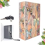 EIOU 7.1 4.6 2.2 inches Locking Book Safe With Key Security Diversion Hidden Book Safe With Strong Metal Case inside Butterfly