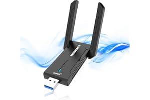 NEWFAST 5400Mbps USB WiFi Adapter for PC,Tri-band (6GHz/5GHz/2.4GHz) WiFi 6E Adapter with 2*5dBi High Gain Antennas,USB 3.0 W