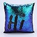 Winhurn DIY Double Colors Glitter Sequins Throw Cushion Cover for Home Decor (Style G)