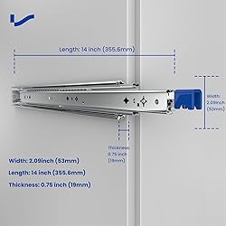 LONTAN 1 Pair Heavy Duty Drawer Slides 14 inch Full