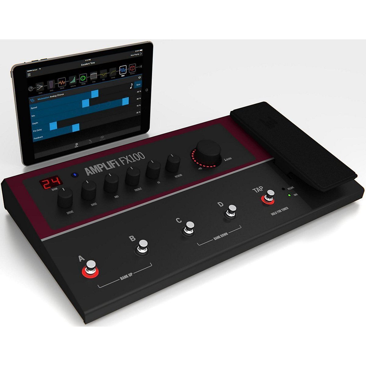 Amazon.com: Line 6 99-060-1905 AMPLIFi FX100 Multi Effects Pedal with  Automatic Tone Matching,Black: Musical Instruments