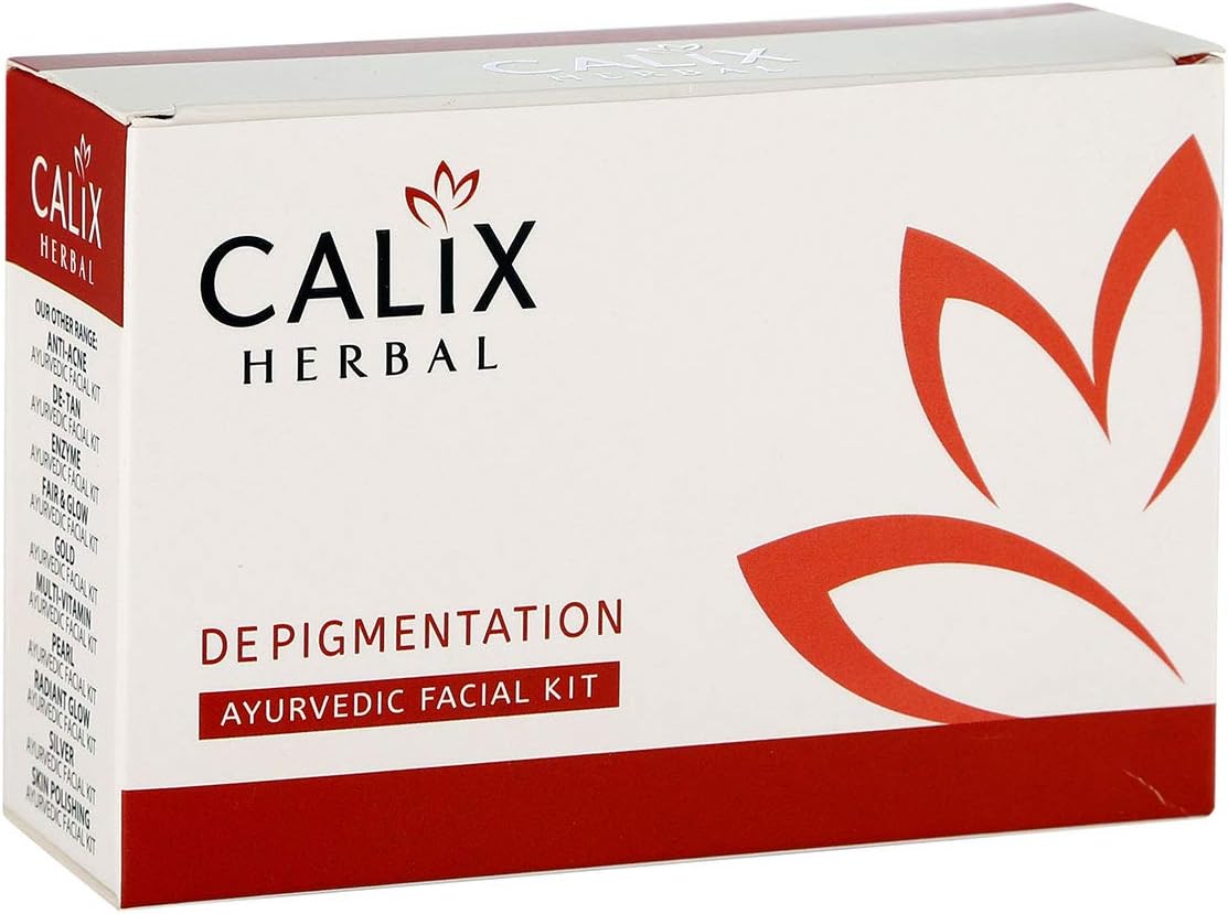 Calix Herbal De-Pigmentation Ayurvedic Facial Kit Skin Tone Balancing Boon Enriched with Saffron and Turmeric, 50 gm