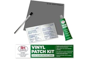 RH Adhesives Vinyl Patch Kit with 10-inch by 10-inch Reinforced Vinyl, 1 oz. Tube of HH-66 TF Vinyl Cement, Applicator Brush, Alcohol Wipes (Gray, Heavyweight Vinyl (22 oz.))