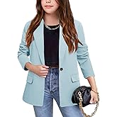 Meikulo Girls Blazers Kids Lapel Long Sleeve Open Front Solid Blazer Jacket with Pockets