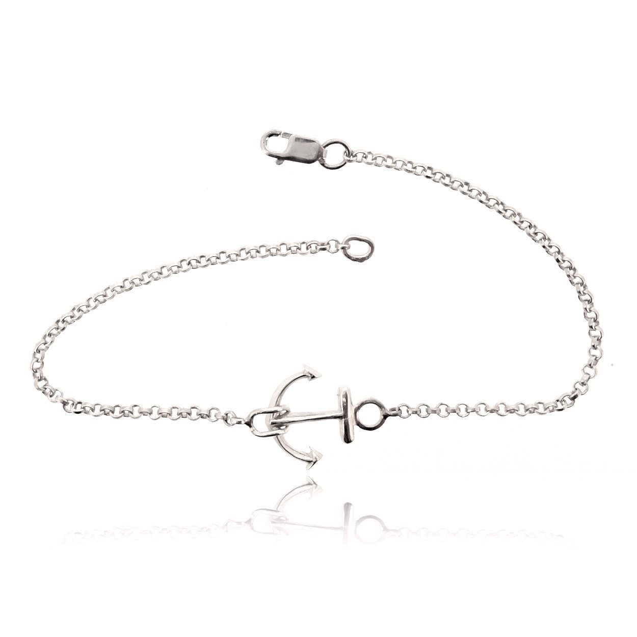 Sovats 925 Sterling Silver Anchor Bracelet for Women, Nautical Marine Jewelry, Minimal Ocean Chain Bracelet, Lobster Clasp