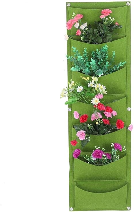 Mumusuki Bolsa de plantación Colgante, 7 Bolsillos Jardín Degradable