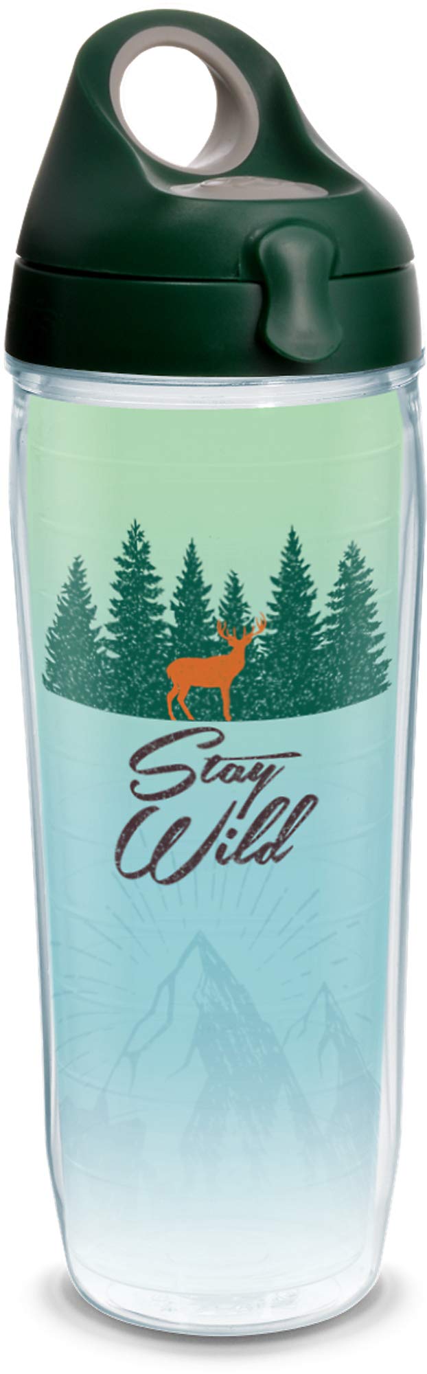 Tervis Made in USA Double Walled Stay Wild Insulated Tumbler Cup Keeps Drinks Cold & Hot, 24oz Water Bottle, Clear