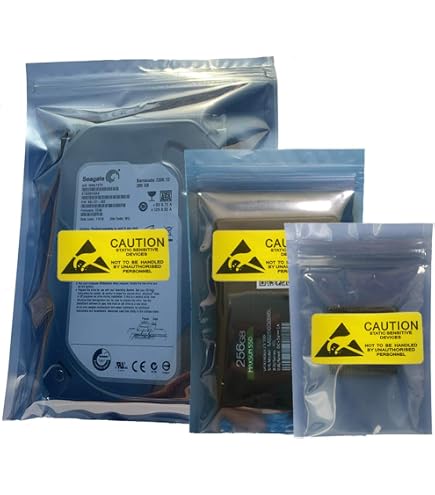 50 Sacchetti Antistatici Con Chiusura, 15x20 Cm, PET Traslucido, Protezione Per Hard Disk, Schede Grafiche E Componenti Elettronici
