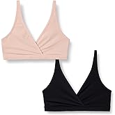 Amazon Essentials Women's Peached Microfiber Pullover Nursing Sleep Bra, Pack of 2
