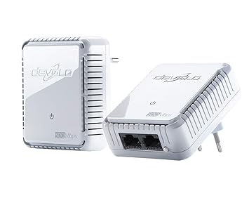 devolo dLAN 500 duo Starter Kit Powerline (Internet über die Steckdose, 2x LAN Ports, 2x Power Line Adapter, PLC Netzwerkadap