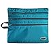 NKTM Travel Wallet - Unisex Adult Ocean Blue Modern Lightweight Nylon Passport Wallet with Zipper, 3 Compartments, 8.7
