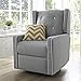 Baby Relax Modern Mikayla Swivel Glider Recliner Chair, Gray Linen