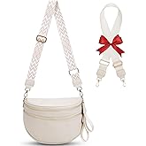 CEUTNIZ Brown PU Leather Bum Bags for Women Crossbody Sling Bag Large Fanny Pack Trendy Leather Belt Bag