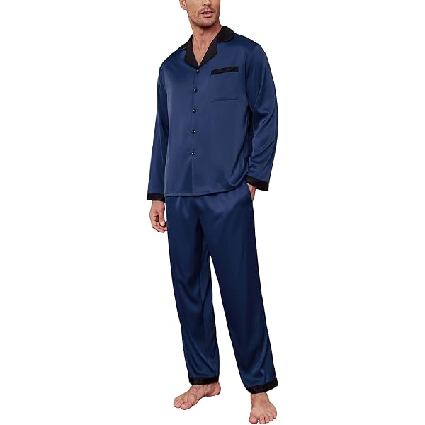 Men's Long Sleeve Jersey Pyjama Set – Soft Lounge Sleepwear By MALAY (M To XXL)