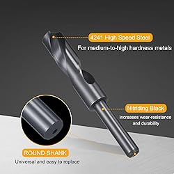 HARFINGTON 21mm Drill Bit 1/2" Reduced Shank Round