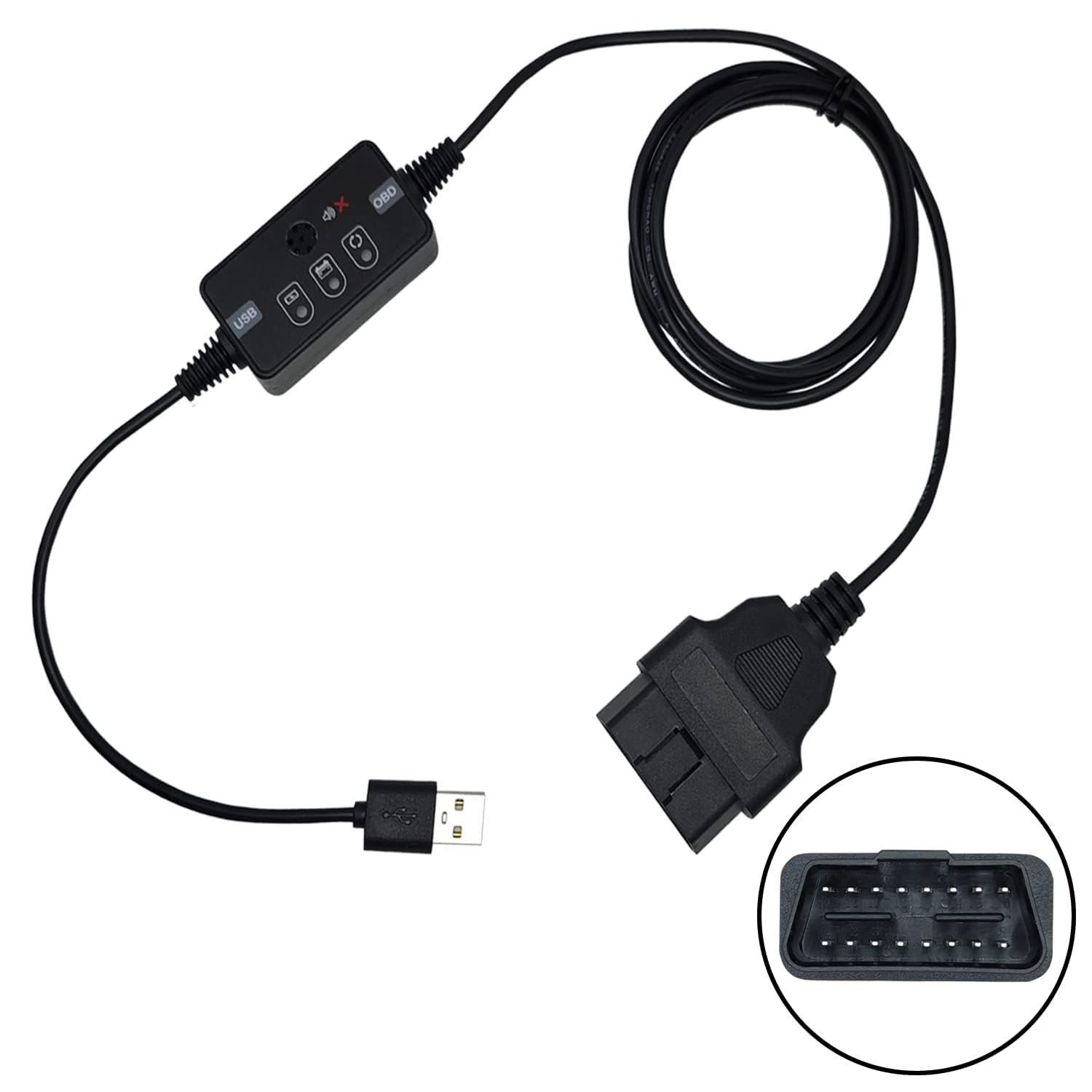 Photo 1 of JEUCLEL USB Powered Vehicle OBD II Connector Memory Saver with Buzzer, Car ECU Emergency Power Supply Cable, Automotive Battery Replacement/Disconnect Tool, Save Settings During Battery Removal
