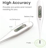 femometer Digital Thermometer Oral/Rectal Underarm Gray, Accurate Fast view 3