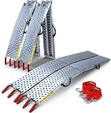 VOUNOT Set of 2 Loading Ramps 800 kg Max Foldable Galvanized Non-Slip
