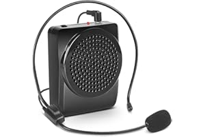 Portable Loudspeaker Rechargeable Mini Voice Amplifier with Wired Microphone Headset Waistband Megaphone Voice Booster Suppor
