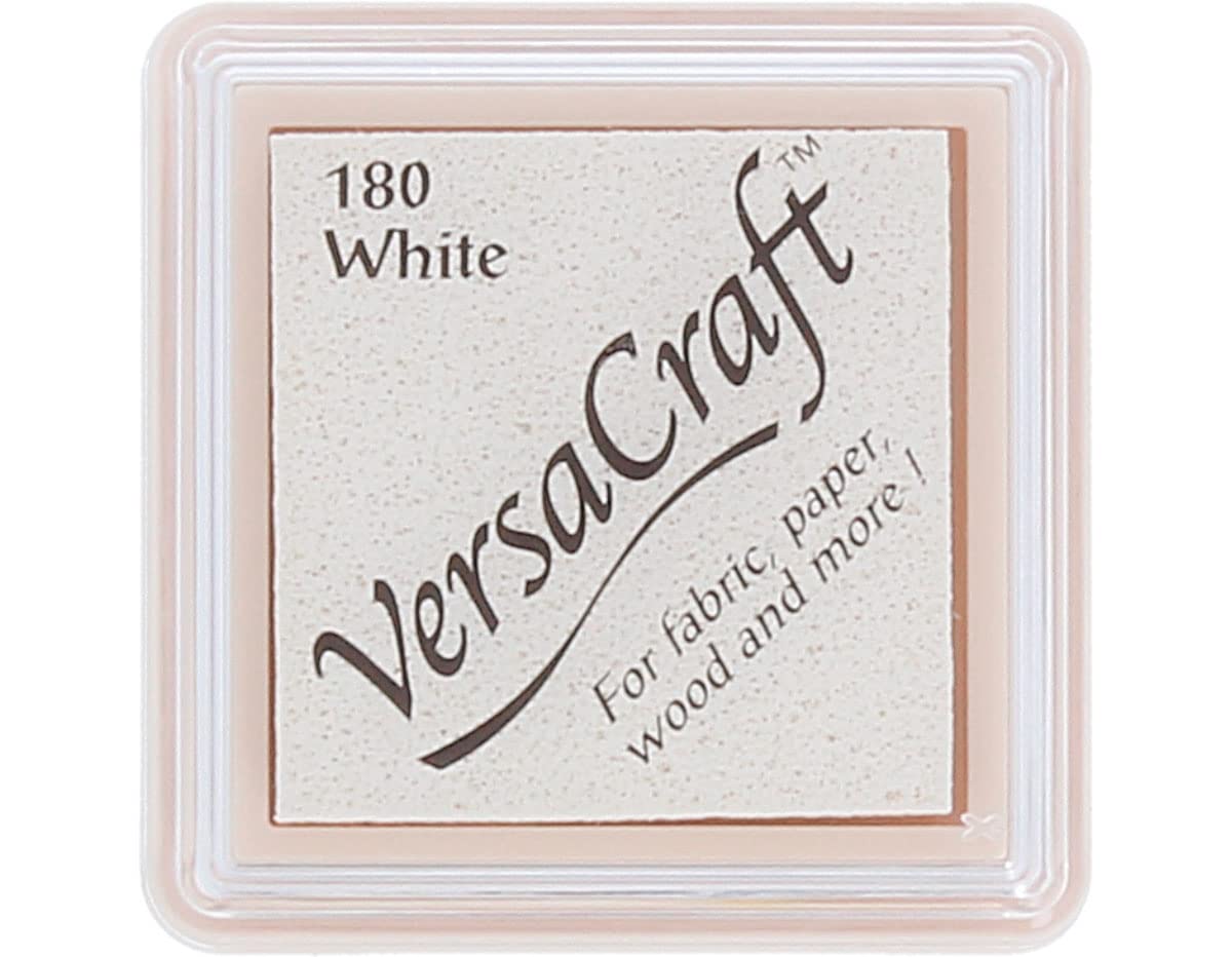Tsukineko VersaCraft Ink Pad for Stamping - White, White - Small - Water-based, Opaque, Archival - Embossing