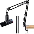For Fifine AM8 Boom Arm - Adjustable Microphone Arm with Cable Sleeve, Mic Arm with 3/8'' to 5/8'' Adapter Compatible with Most Microphone