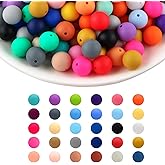 300PCS 15MM Silicone Beads, 30 Colors Round Silicone Bead Focal Beads Bulk for DIY Beaded Pens, Bracelet, Necklace, Keychain Accessories Crafts Making