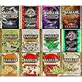 Basilur, Tea Samplers, Pure Ceylon tea Variety Pack, 12 Different Varieties, 5 Tea Bags Each, Pack of 60