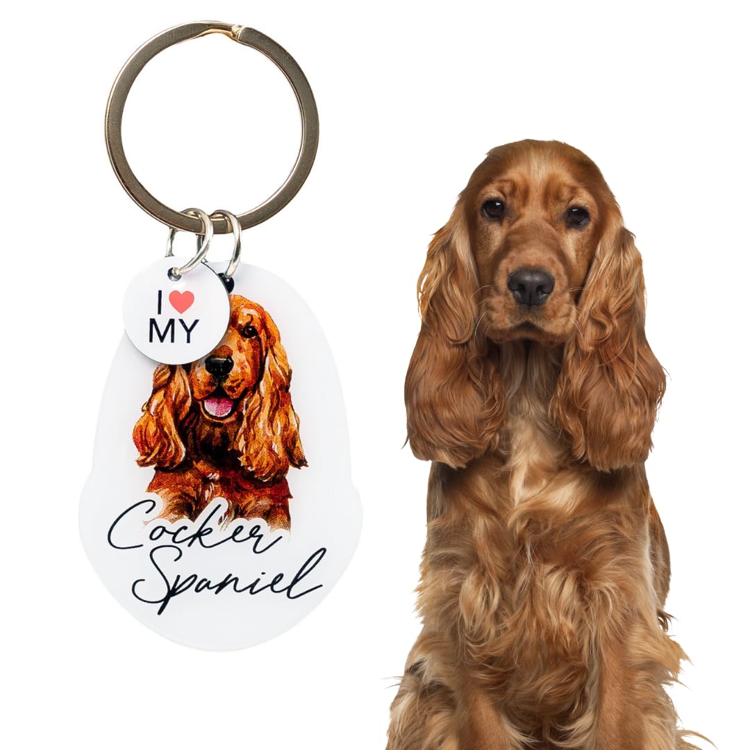 Splosh Pet Keyring Cocker Spaniel | Personalised Dog Keyring | Key Ring Personalised Gift | Customised Gifts for Men Women | Spaniel Dog Key Chain | Accessory Tag
