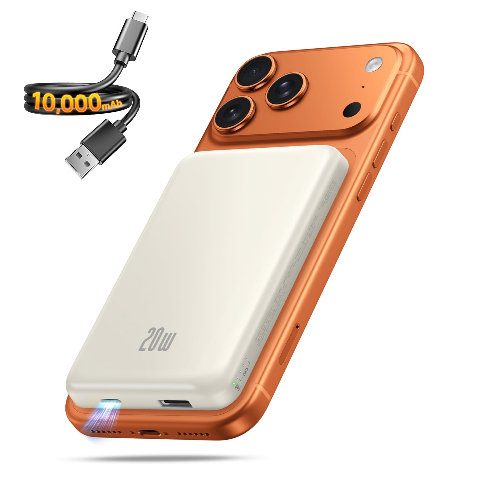 Portable Charger for Magsafe Power Bank, 10000mAh Magnetic Phone Charger