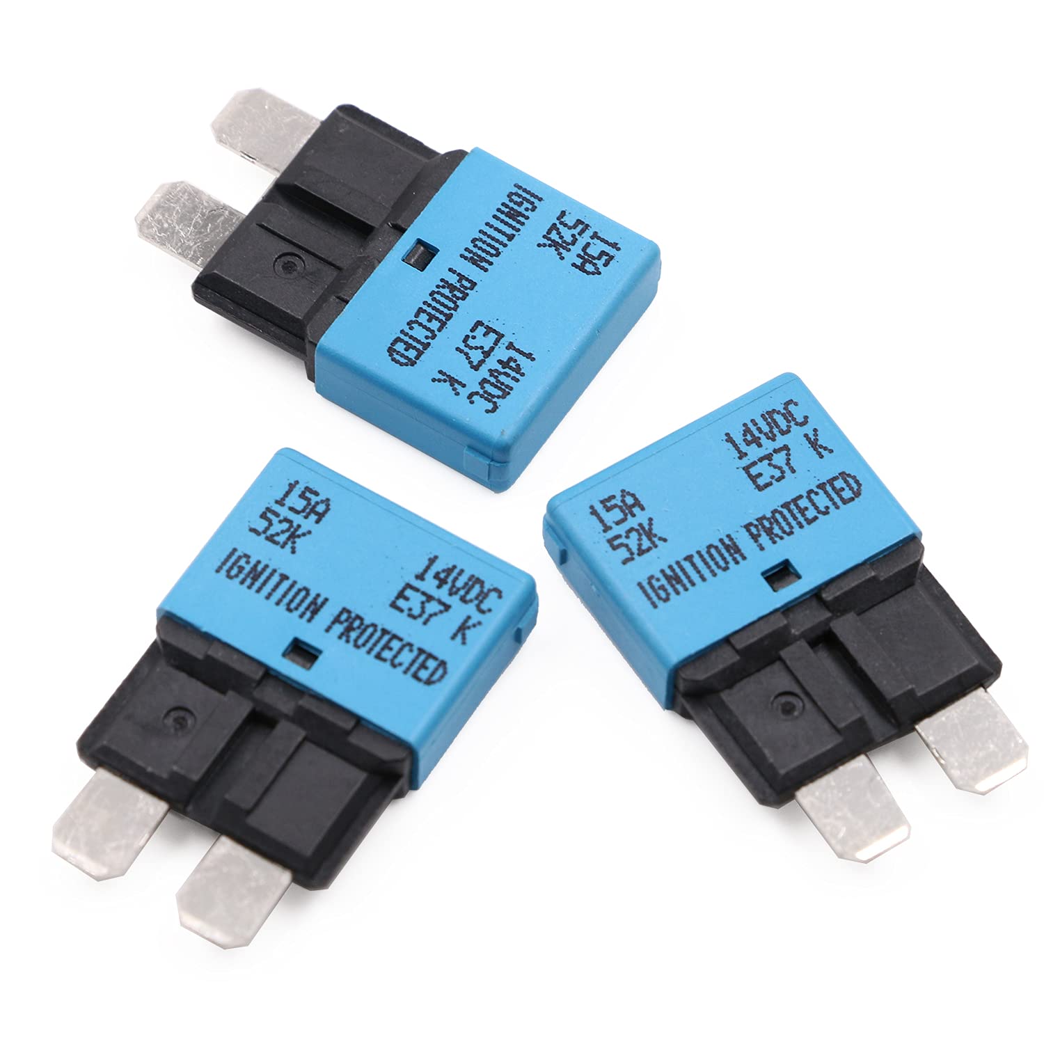 Photo 1 of ONLY 2 PACK ---------------------------Gloaso ATO/ATC Low Profile Circuit Breaker Fuse 12V 15A Auto Reset - UL - Type 1 Resettable Blade Fuses Breakers Kit 15 Amp 12 Volt DC for Car RV Automotive Solar Boat and More, 2 Pack