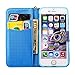 ACO-UINT Folio Flip Cover Strap Case for iPhone 6s/6 Bundle with 2 Stylus Pens, 2 Screen Protector and Microfiber Cleaning Cloth - Blue Eagle Eye Pattern