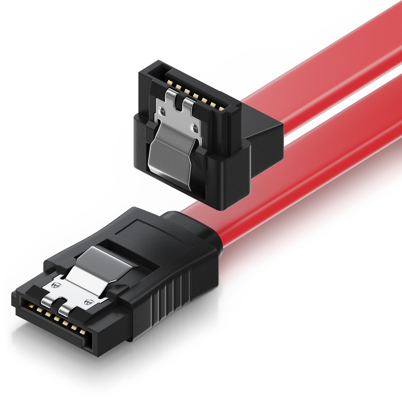 deleyCON SATA Cable + Sets 1x 30cm Winkel - Rot