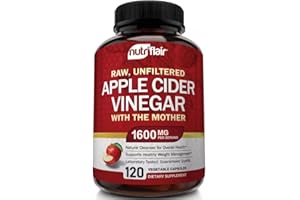 NUTRIFLAIR Apple Cider Vinegar Capsules with The Mother - 120 Vegan ACV Pills - Best Supplement for Healthy Weight Loss, Diet, Keto, Digestion, Detox, Immune - Powerful Cleanser & Appetite Suppressant Non-GMO