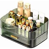 MIUOPUR Makeup Organizer with Stackable Drawers, Bathroom Vanity Organizers and Storage, Ideal for Desk and Dresser Countertops, Great for Cosmetics, skincare, Lipsticks, Nail Care -Green