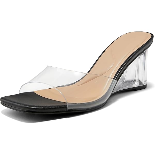 Amazon.com | MOOMMO Women Clear Heel Sandals Mules Open Peep
