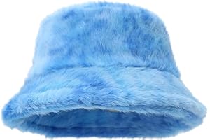 Quanhaigou Winter Faux Fur Bucket Hat,Fuzzy Warm Hat for Women Men, Fluffy Fisherman Cap