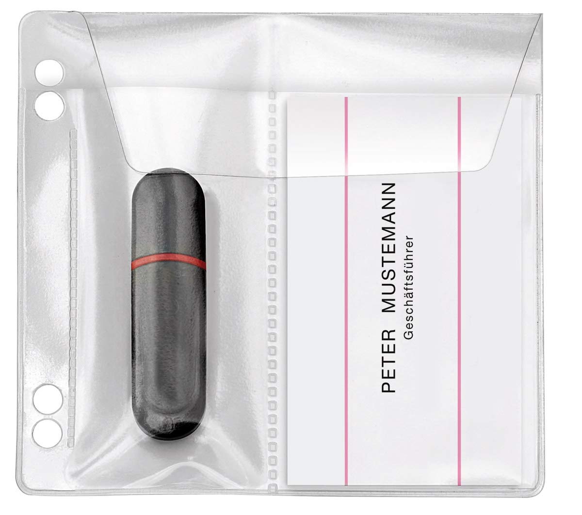 VELOFLEX 4377100 USB Memory Stick Sleeves for Filing/PVC Film 10 x 10 cm/Business Card Sleeves Transparent Pack of 100