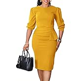 ZVO Midi Dress for Women Pencil Dress Fashion Work Dress Elegant Church Dress High Waist Outfits
