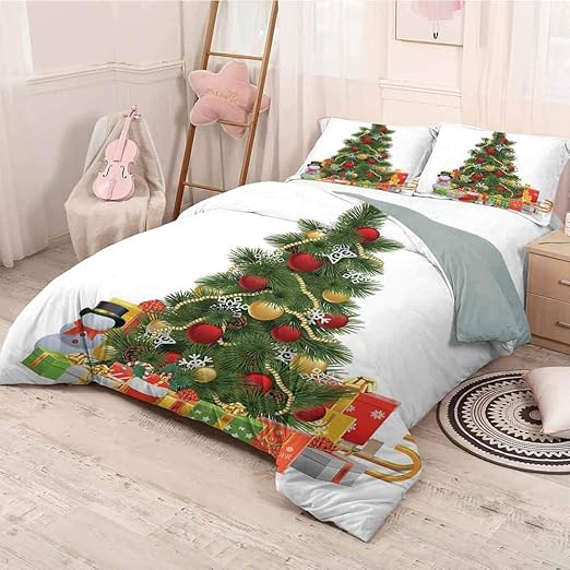 Christmas Bed Sheets Set Queen, Lightweight Microfiber